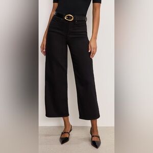 Good American Jet Black Wide Leg Jeans